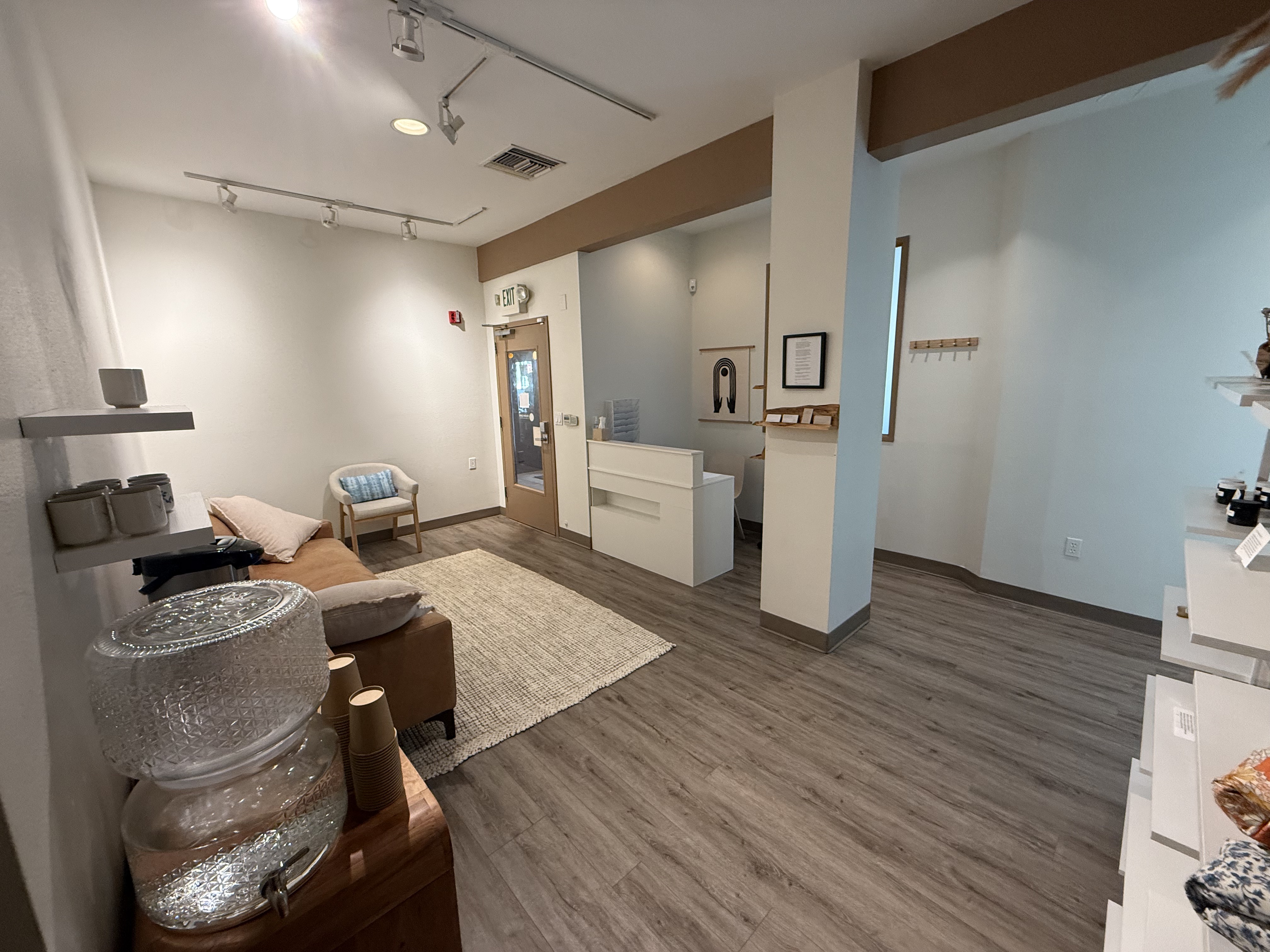 Reception and waiting area at Portland Wellness Collective